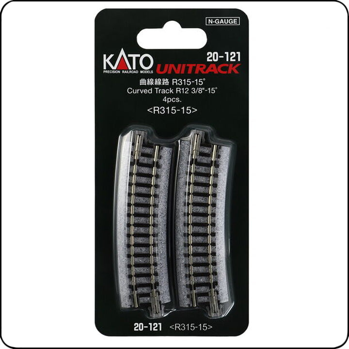 Kato 20-121 315mm (12 3/8") Radius 15° Kurvengleis R315-15 (Spur N) 7078104