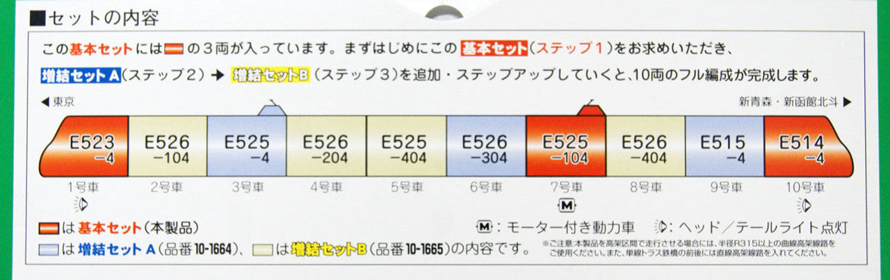 KATO 10-1663 E5 Shinkansen „Hayabusa“ Grundset 3-tlg N Gauge NEU OVP