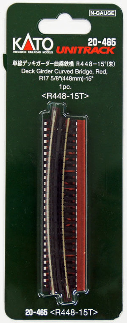 Kato 20-465 Gebogene Deck Girder Brücke R448-15 Rot – N-Spur
