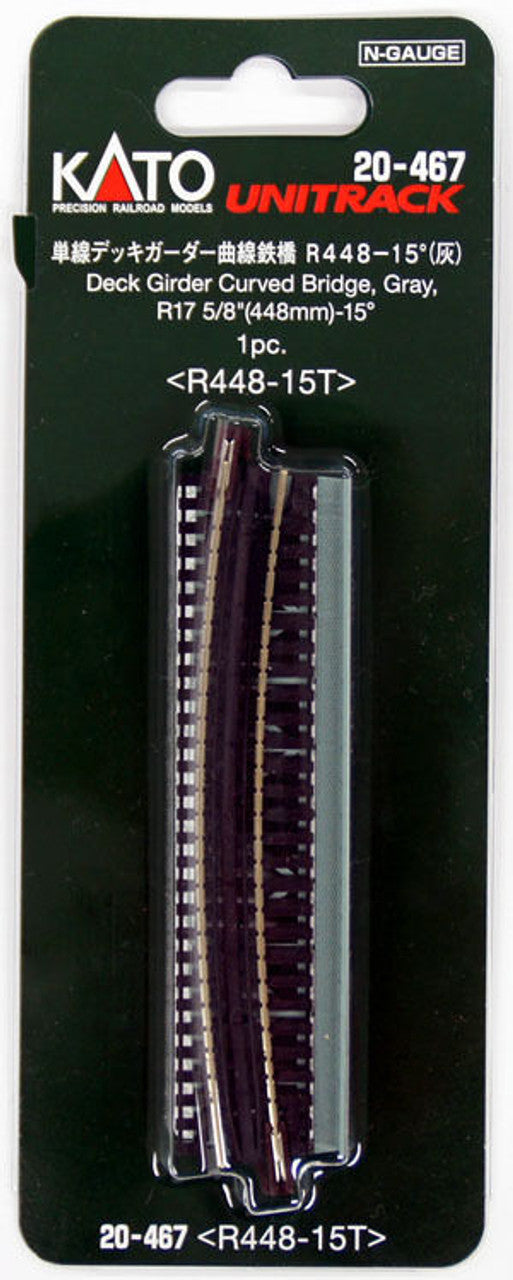 Kato 20-467 R448-15 Gebogene Brücke (Grau) – Deck Girder N-Spur