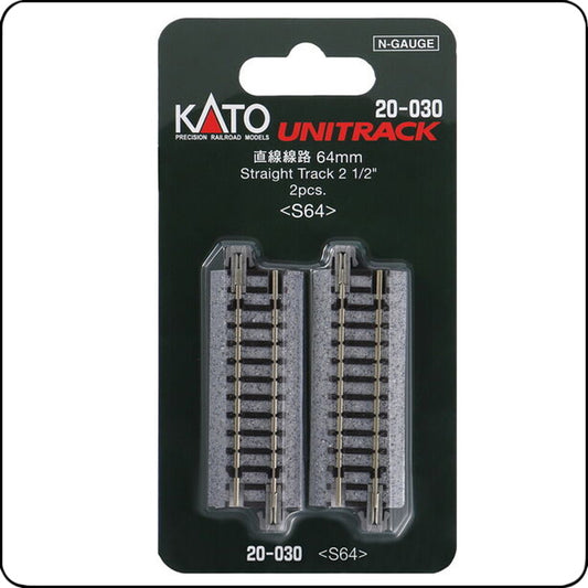 Kato 20-030 64 mm Gerades Gleis S64 (Spur N) /64mm (2 1/2') Straight Track S64 (N scale)