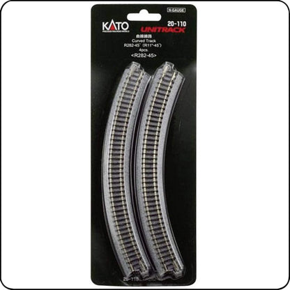Kato 20-110 282mm (11") Radius 45° Kurvengleis R282-45 (Spur N) / 7078101
