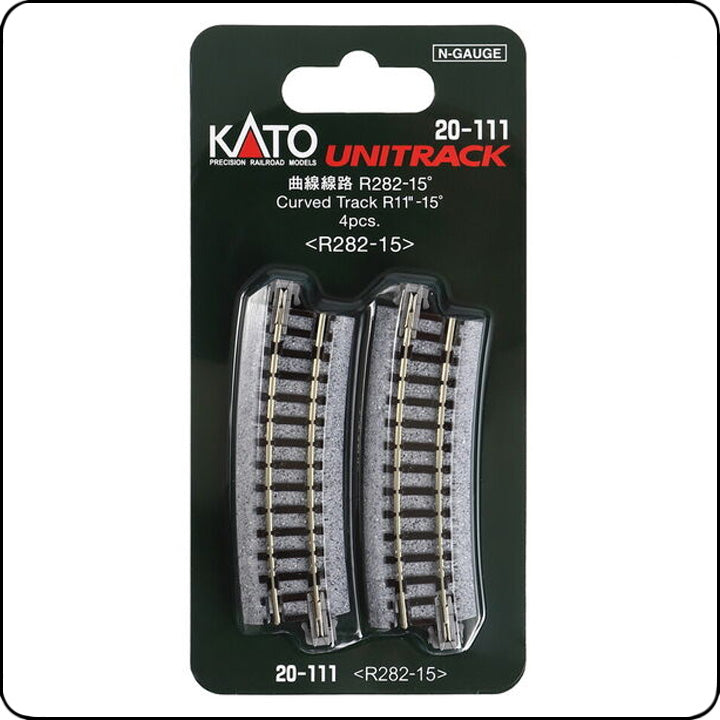 Kato 20-111 282mm (11") Radius 15° Kurvengleis R282-15 (Spur N) / 7078102