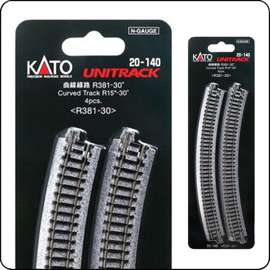 Kato 20-140 381mm (15") Radius 30° Kurvengleis R381-30 (Spur N) / 7078107 /