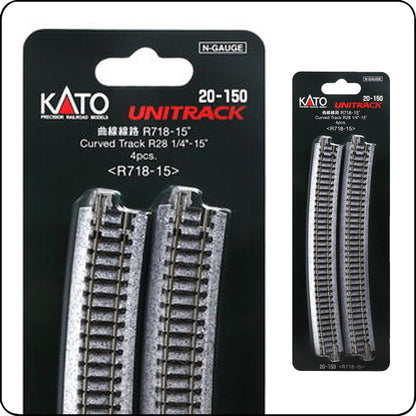 Kato 20-150 718 mm (28 1/4') 15° Kurvengleis R718-15 (Spur N) / 7078108