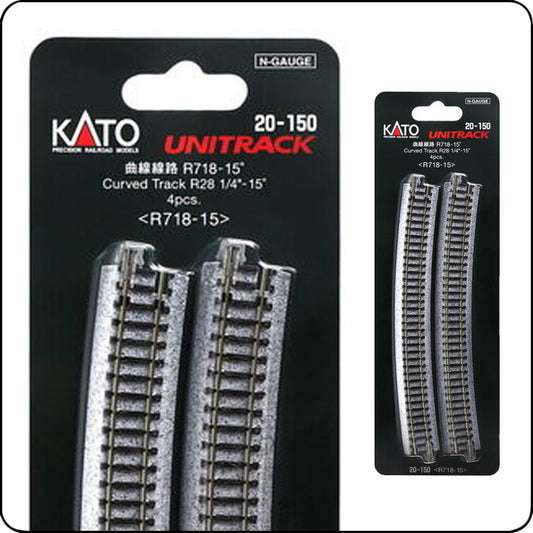 Kato 20-150 718 mm (28 1/4') 15° Kurvengleis R718-15 (Spur N) / 7078108
