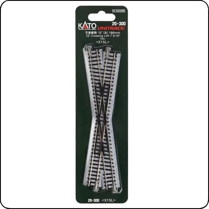 Kato 20-300 186mm (7 5/16') Left 15 Crossing X15L (N scale)