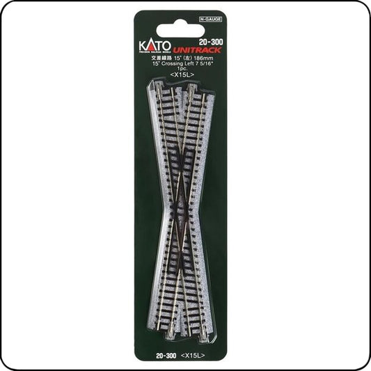 Kato 20-300 186mm (7 5/16') Left 15 Crossing X15L (N scale)