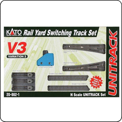 Kato 20-862 UNITRACK Variation Set V3 Rail Yard Switching Track Set (N scale)