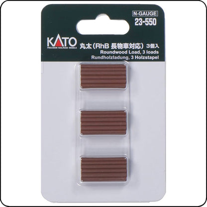 Kato 23-550 Holzladung / 23-550 Log (for RhB Flatcar) (3 pieces) (N scale)