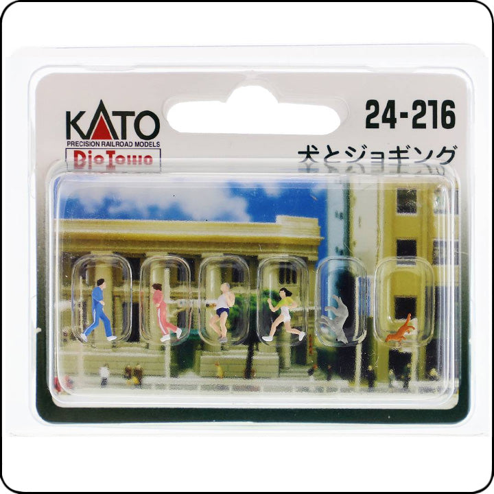Kato 24-216 Modellfiguren „Jogger + Hund“ (N-Spur)