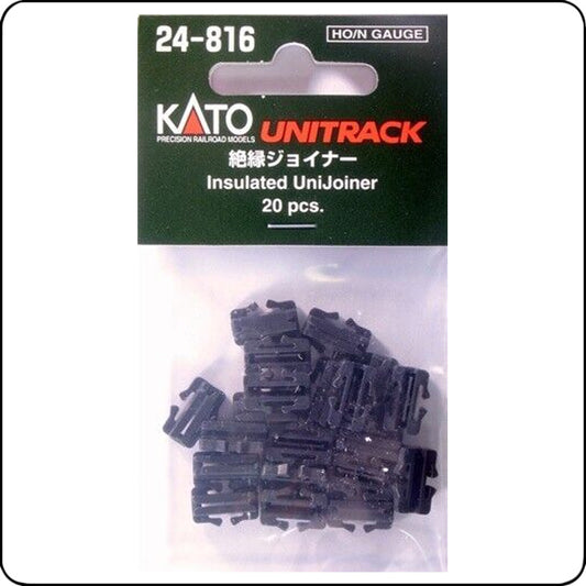 Kato 24-816 Isolierter Unijoiner / Gleisverbinder (20 Stück) – für Spur N / UNITRACK (7078508)
