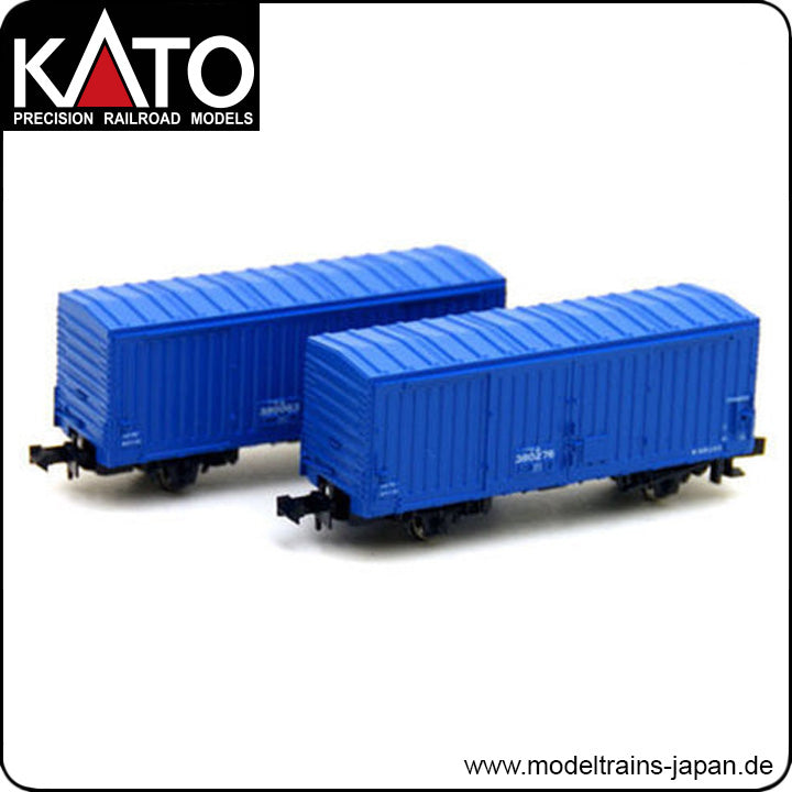 Kato 8033 Güterwagen WAMU 380000 Blau, 2er-Set (Spur N)