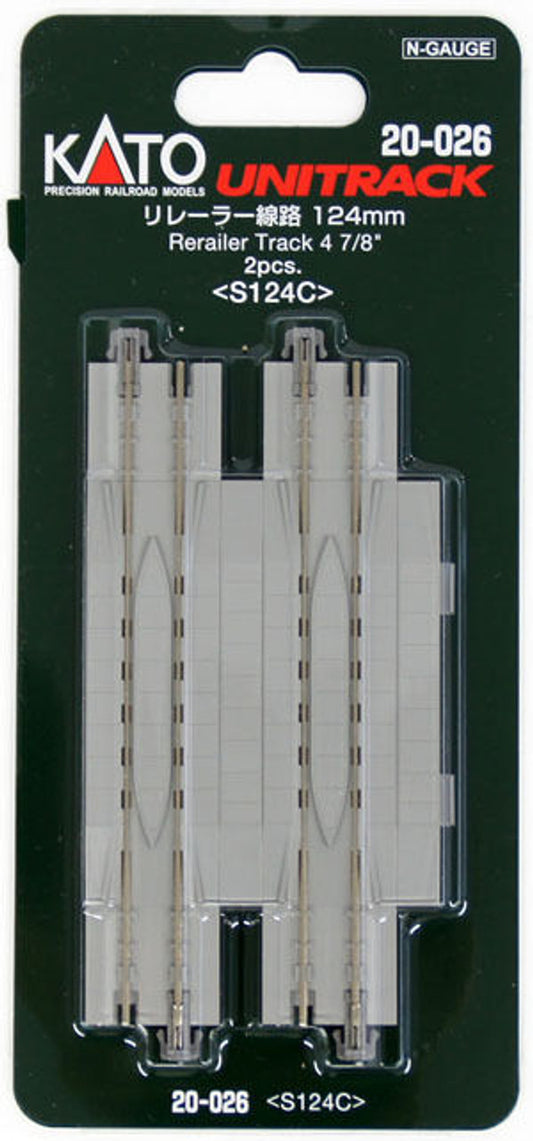 Kato 20-026 Unitrack Wiederaufgleis-Gleis / Rerailer Track 124 mm Spur N