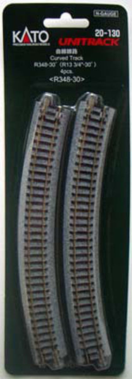 Kato 20-130 Kurven-Gleis R348-30 – Spur N - 7078105 / 348mm (13 3/4') 30 Curve Track R348-30